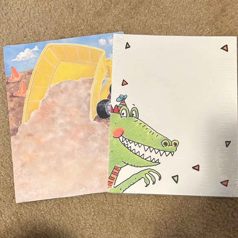 Cute Crocodile & Dump Truck Designer Paper - Green and Yellow